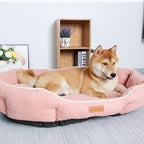 Suede imitation pet bed: A pet bed suitable for all seasons; Anti-slip pet mat Medium-sized dog ingot shaped dog mat; Dog bed pet mat