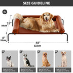 Large dog detachable dog beds that do not touch the ground; Cool ice silk camp bed Large dog beds that can be machine washed and are scratch-resistant. Suitable for all seasons