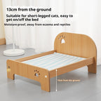All-season wooden bed for pets; Cute Corgi cat bed sheet; Special moisture-proof design for wooden boards