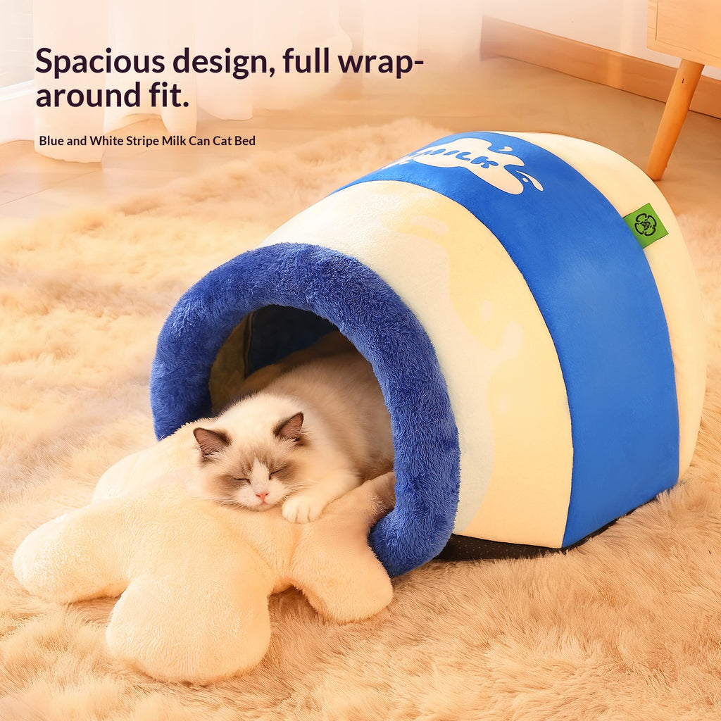 "Milk Can Pet Bed" Winter warm dog beds and cat beds; Yogurt bottle-shaped pet bed