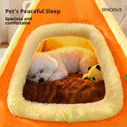 Triangular carrot tent dog shelter Winter closed cat sleeping bags and cat beds; Winter warm pad for dogs to sleep in dog beds