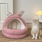 Animal-shaped yurt cat bed A large semi-enclosed dog house for keeping cats warm in winter; Detachable and washable pet bed