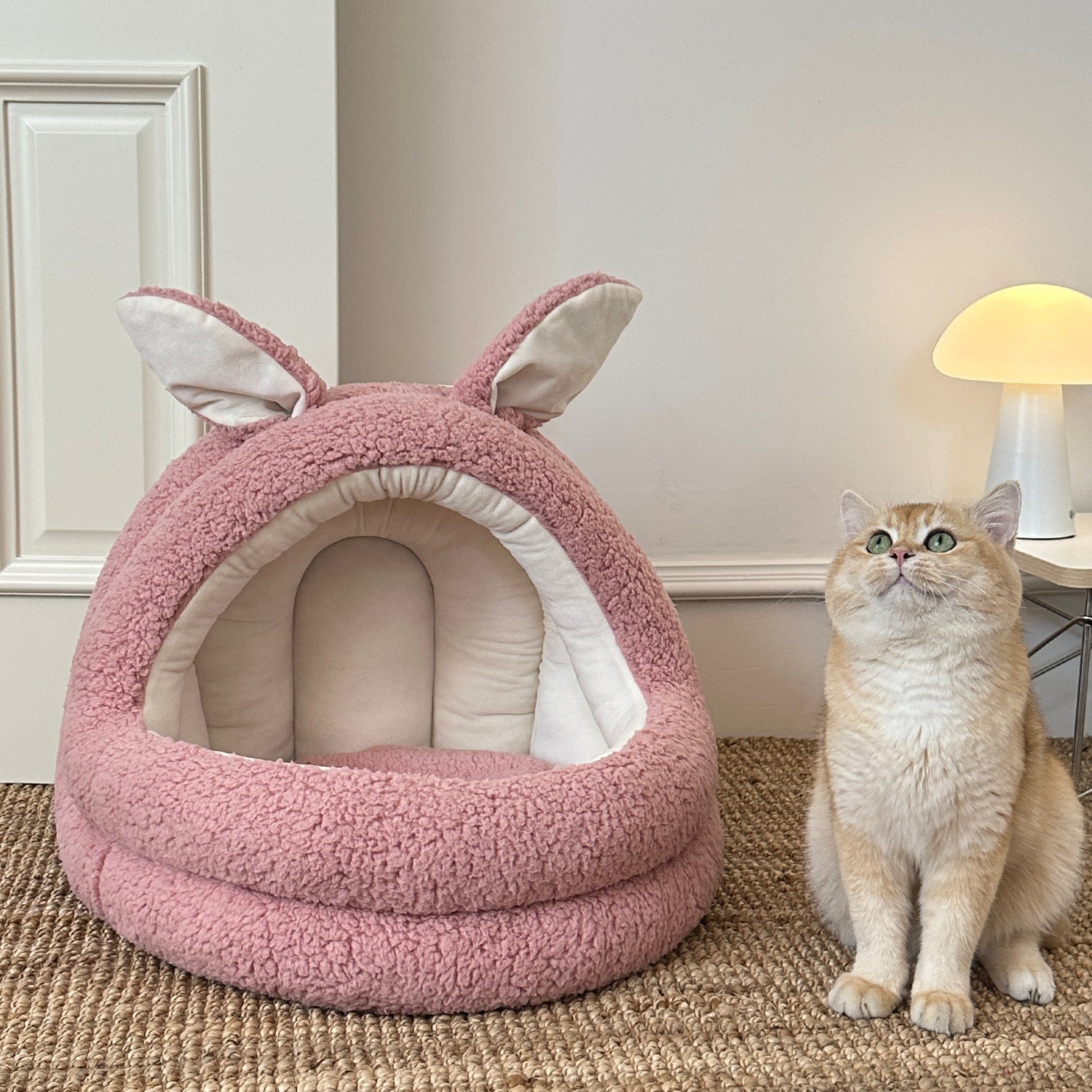 Animal-shaped yurt cat bed A large semi-enclosed dog house for keeping cats warm in winter; Detachable and washable pet bed