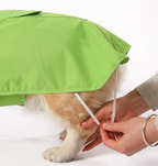 Pet raincoat； Puppy raincoat ；Suitable for medium and small-sized dogs; Waterproof and dirt-proof; Pet raincoat for going out; Green frog shape; Cloak raincoat