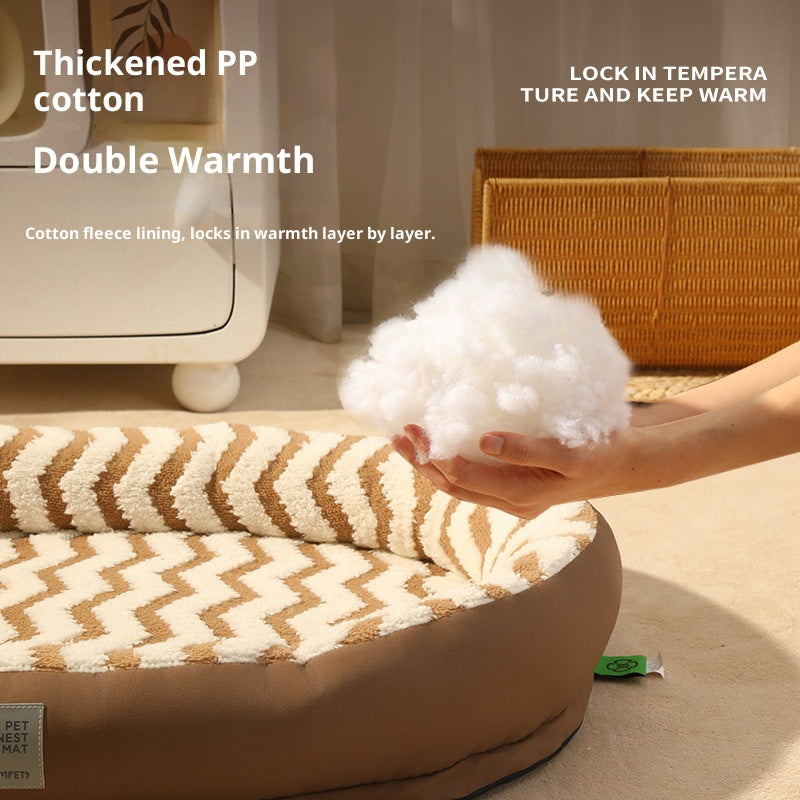 Plush cat and dog beds are surrounded on all four sides. Detachable and washable; Warm pet bed; Pet mat