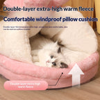 Cloud Flower Cat Bed: Keep the cat bed warm in winter; Semi-enclosed cat sleeping slipper bed; Winter cat bed; All-season dog kennel
