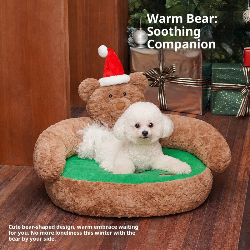 Christmas Bear pet sofa Dog beds and cat beds are suitable for all four seasons. Open pet bed Small dog kennel