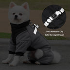 Dog reflective waterproof down jacket Thickened down jackets for puppies in autumn and winter; Winter pet four-legged cotton-padded jacket