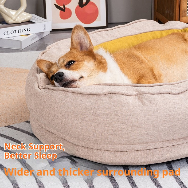 Oval doughnut pet bed It can be disassembled and washed for medium and large dog beds. Deep sleep four-season dog bed Winter warm dog bed