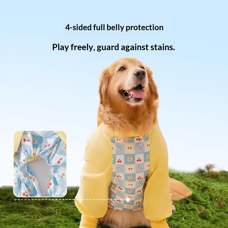 Pet dog dust-proof clothing for going out, full coverage on all four legs, waterproof and stain-resistant, comfortable and unrestrained. For large dogs