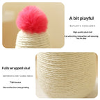 Chicken-shaped sisal claw grinding column, vertical scratch-resistant and non-flaking hemp rope column with grab board. Self-entertaining and boring cat climbing frame Pet supplies