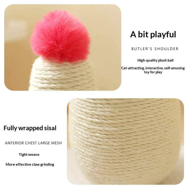Chicken-shaped sisal claw grinding column, vertical scratch-resistant and non-flaking hemp rope column with grab board. Self-entertaining and boring cat climbing frame Pet supplies
