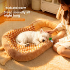 Arc-shaped dog kennel Warm pet bed for autumn and winter Sleeping dog MATS for medium and large-sized dogs; Cat bed and dog mat