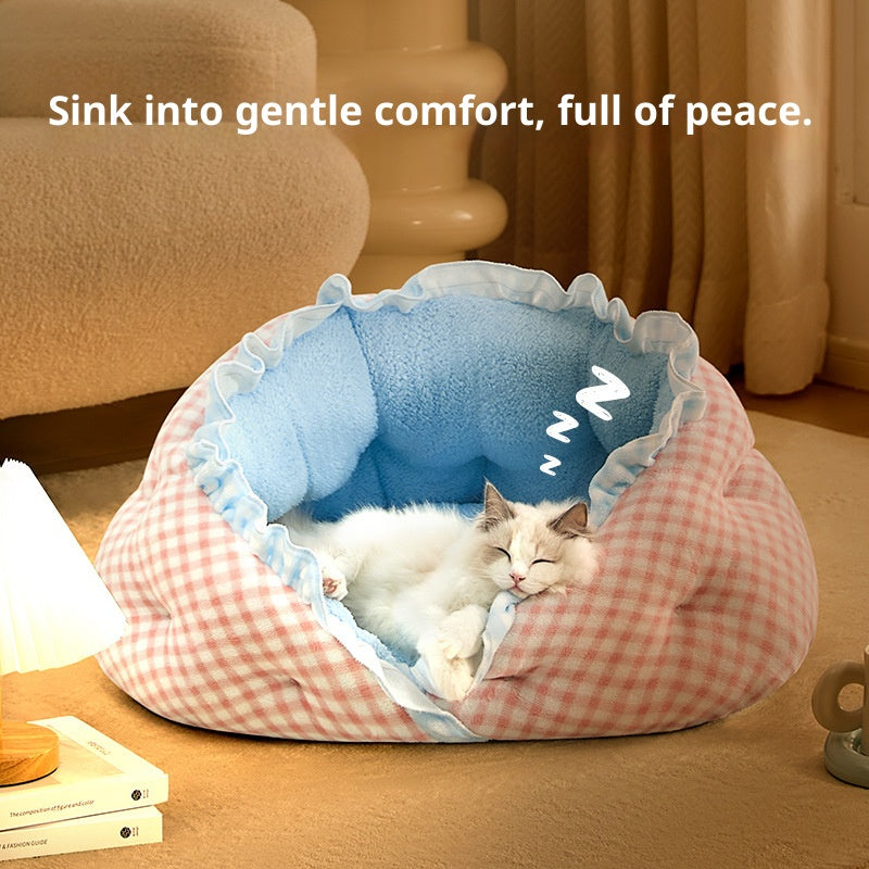 Semi-enclosed InS-style pet bed; Cats sleep in cat beds. All-season pet bed; Dog mat sofa, princess bed, cat bed