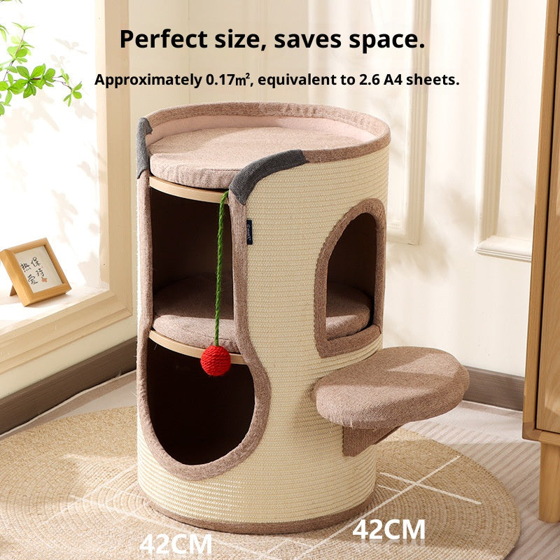 Cat bed, cat climbing frame and cat tree integrated. Sisal bucket cat house cat bed Cat toy cat bucket