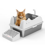 Stainless Steel Cat Litter Box Splash-Proof Large Semi-Enclosed Cat Toilet Pet Cleaning Supplies Open Cat Litter Tray