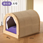 Cat arc-shaped house Cat bed sisal cat scratch board Play and sleep all-in-one pet cat toy cat scratcher