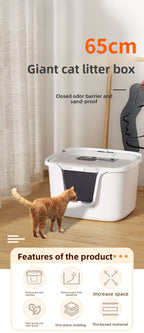 Cat Litter Box Fully Enclosed Deodorizing Cat Litter Scoop Top Entry Pmax Space Cat Litter Tray Cat Toilet Cat Supplies