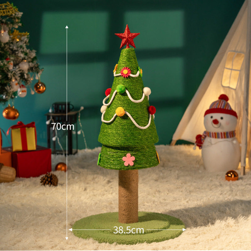 Christmas Tree Sisal Cat Scratching Board Wear-Resistant Non-Shedding Cat Claw Board Cat Climbing Frame Nest Integrated Cat Scratching Post Cat Toy