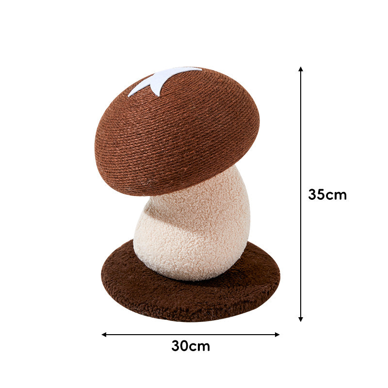 Cute and fun mushroom cat Scratch pillar Cat scratch board, sisal cat scratch post; Wear-resistant and does not shed chips; Mushroom standing claw grinding toy Cat supplies