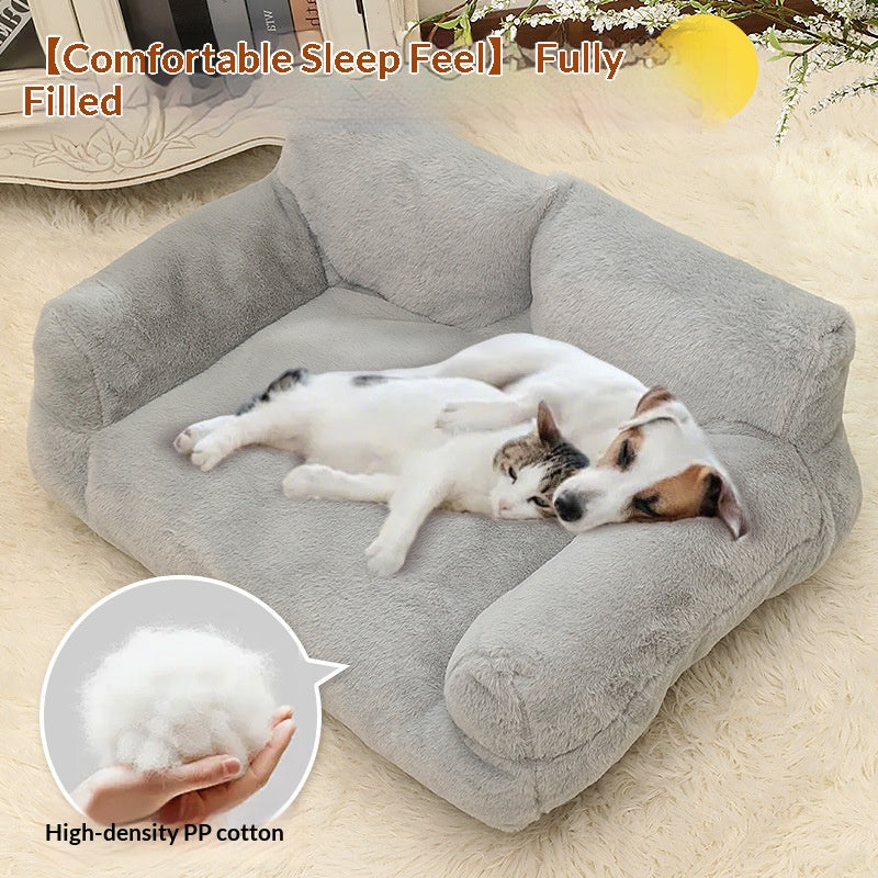 Pet rabbit fur sofa bed: Dog sofa, large pet sofa; Rabbit plush pet bed; Soft, high-quality cat beds, large dog beds and dog beds