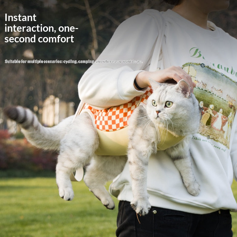 Pet cat single-shoulder strap; Portable crossbody cat bag for going out; Anti-escape cat slithering tool; Cat supplies