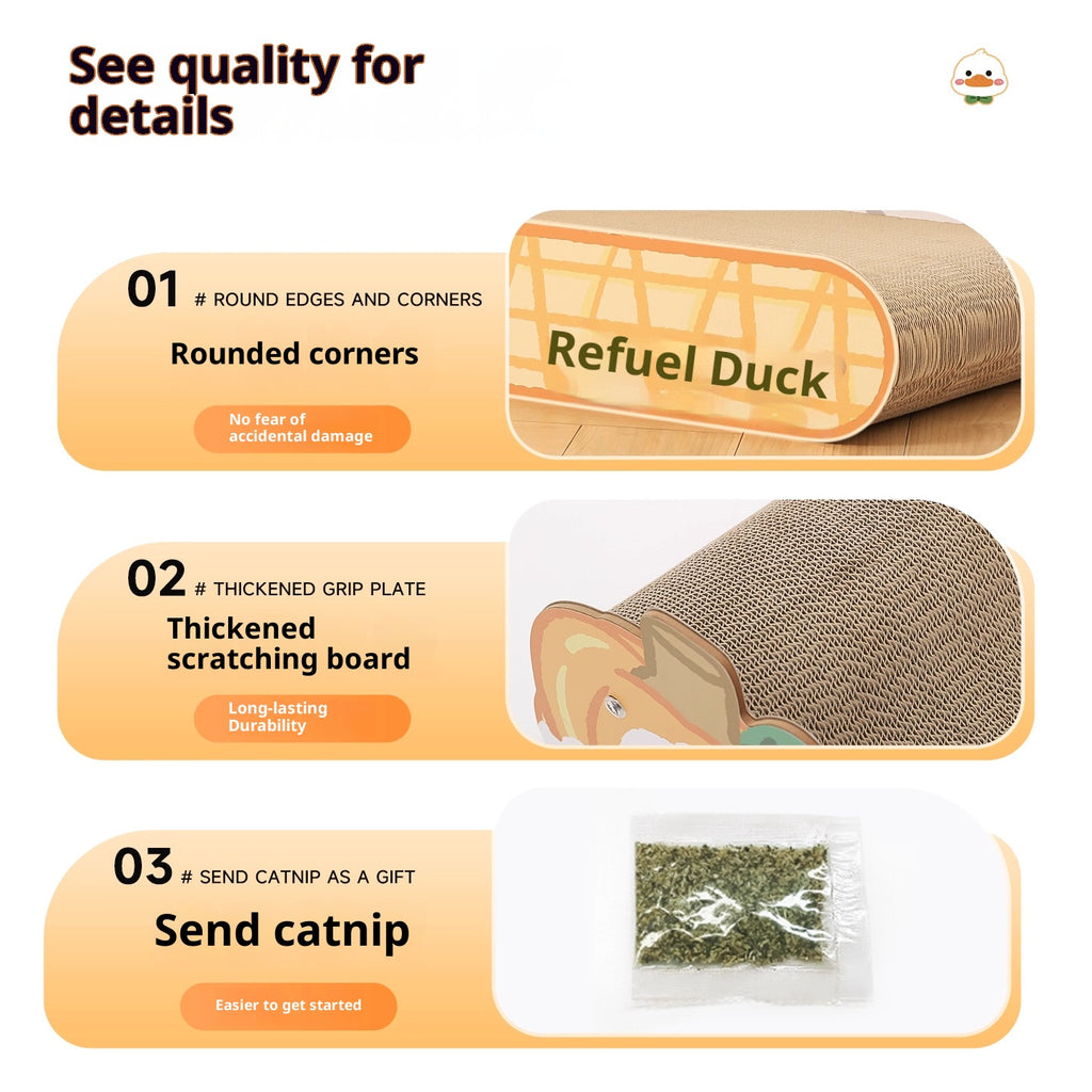 Extra-large cat scratch-board sofa; Wear-resistant and does not shed chips; Cat scratch-board corrugated paper cat bed integrated; Suitable for all seasons