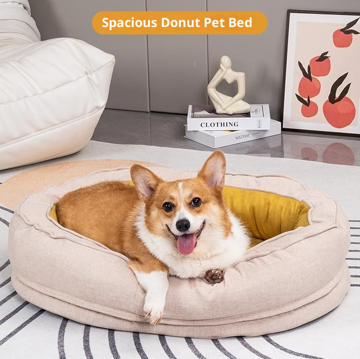 Oval doughnut pet bed It can be disassembled and washed for medium and large dog beds. Deep sleep four-season dog bed Winter warm dog bed