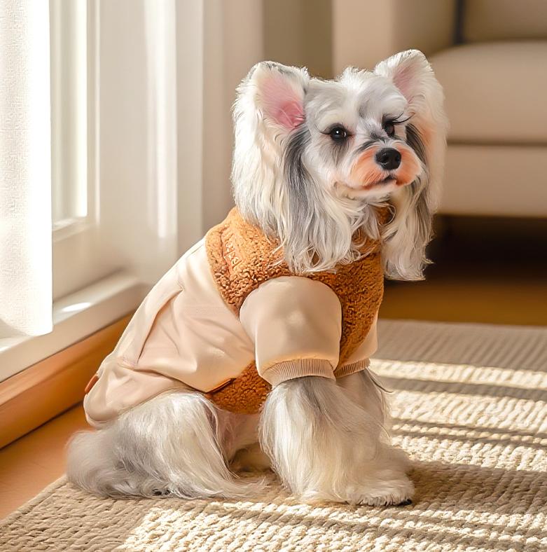 Dog autumn and winter cotton-padded jacket; Ultrasonic quilted cotton clothing Anti-shedding and warm clothes for puppies and kittens when they go out