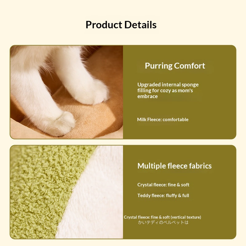 Snail-shaped cloud-shaped velvet slipper nest; Semi-closed nest; A warm pet bed for cats and dogs in autumn and winter