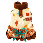 Warm corduroy princess-style cotton-padded jackets and skirts for small and medium-sized dogs in autumn and winter； Cat teddy pet dog clothes