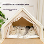 Tent cat scratcher cat bed Four-season Universal Cat Villa Cat House Semi-enclosed cat scratch board, non-shedding sisal cat tent