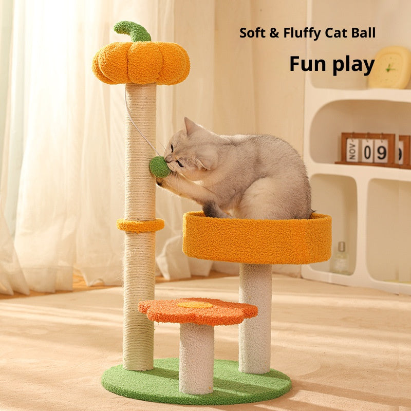 Cat climbing frame, cat bed, pumpkin style Jumping platform cat scratcher, small cat scratcher board Pet cat toys