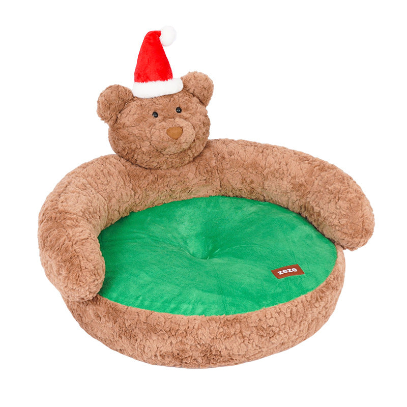 Christmas Bear pet sofa Dog beds and cat beds are suitable for all four seasons. Open pet bed Small dog kennel