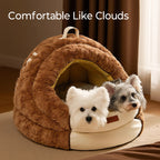 Semi-enclosed cat beds, dog beds; The entire mat is detachable and washable. Thick winter warm beds for cats and dogs