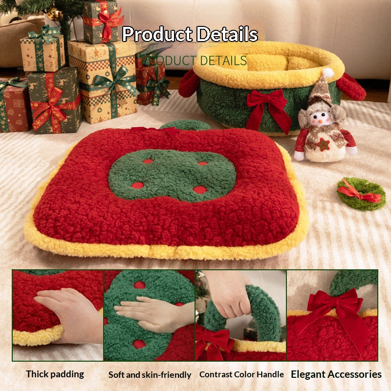 Christmas MATS for pet cats and dogs The pet mat is thickened for warmth. Dog bed, cat bed, Christmas pet bed