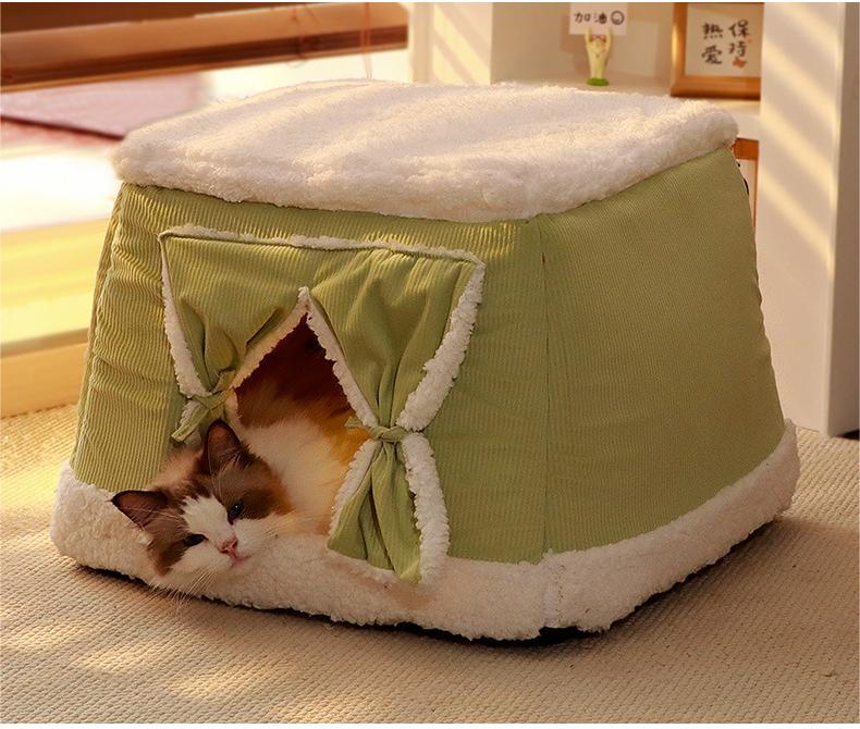 Winter warm pet beds and cat beds; Heat storage and warmth preservation Closed design Neither too hard nor too soft; Comfortable and soft; Multiple uses available all year round