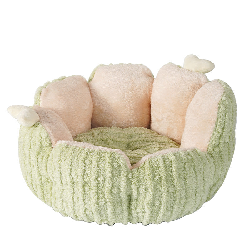 Cactus-shaped pet bed; Semi-enclosed kitten bed mat for winter warmth; Washable shaped cat beds and dog beds