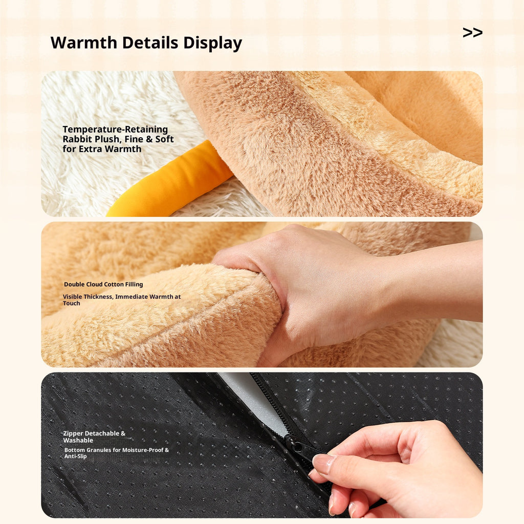 Arc-shaped dog kennel Warm pet bed for autumn and winter Sleeping dog MATS for medium and large-sized dogs; Cat bed and dog mat