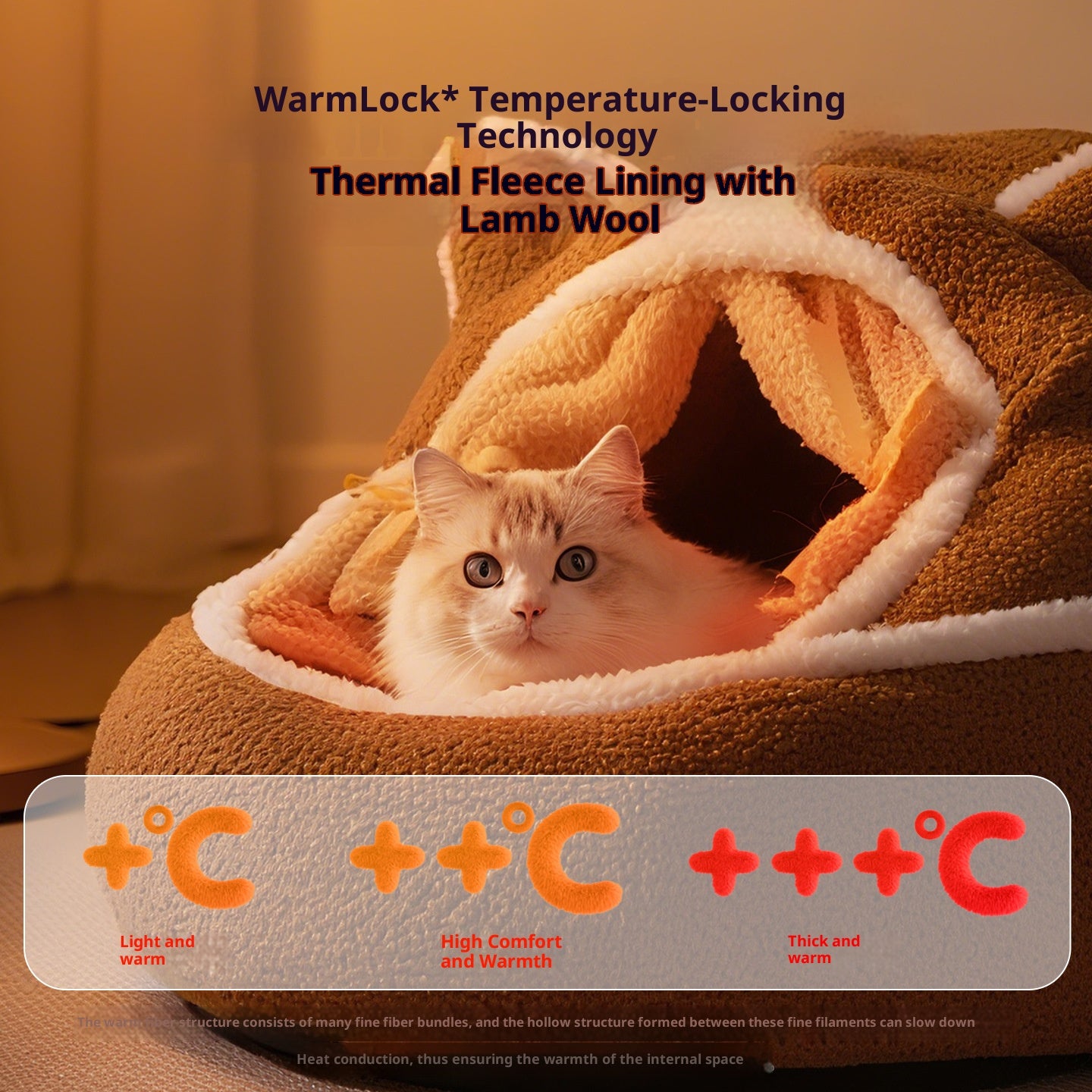 Autumn and winter plush pet bed; Cute cat ears; Warm three-dimensional enveloping style; Soft and deep sleep in dog and cat beds; Pet bed pad