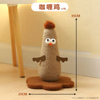 Chicken-shaped sisal claw grinding column, vertical scratch-resistant and non-flaking hemp rope column with grab board. Self-entertaining and boring cat climbing frame Pet supplies