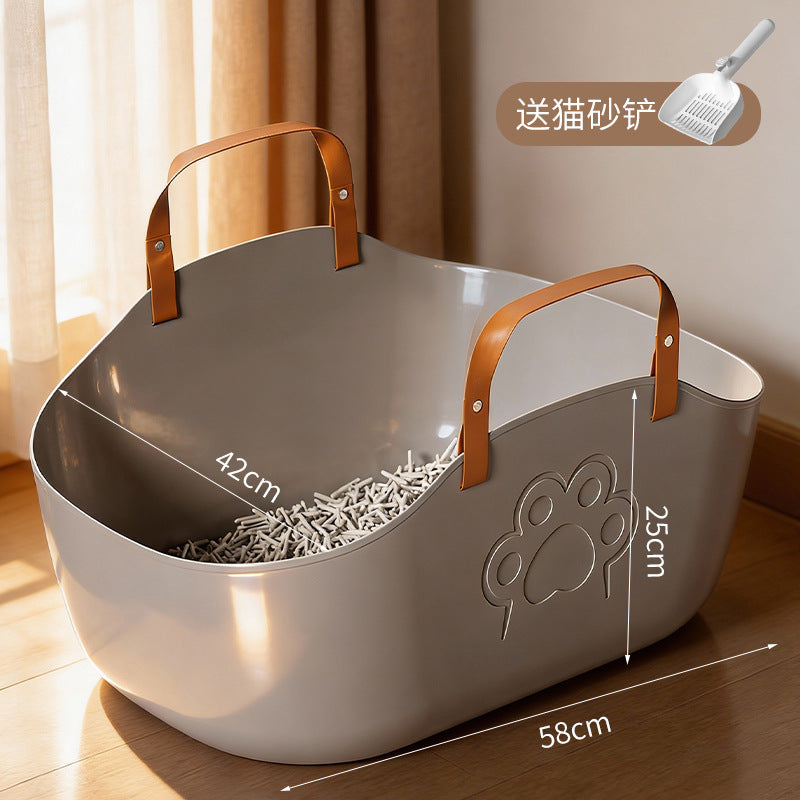 Portable Cat Litter Box Basket Large Car-mounted Cat Litter Box Foldable Portable Cat Toilet Outdoor Carry Splash-proof