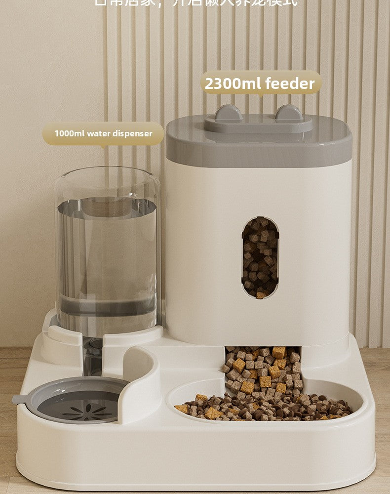 New Automatic Cat Feeder Dog Bowl Pet Bowl Cat Basin 2-in-1 Water Dispenser Cat Bowl Pet Supplies Cross-border