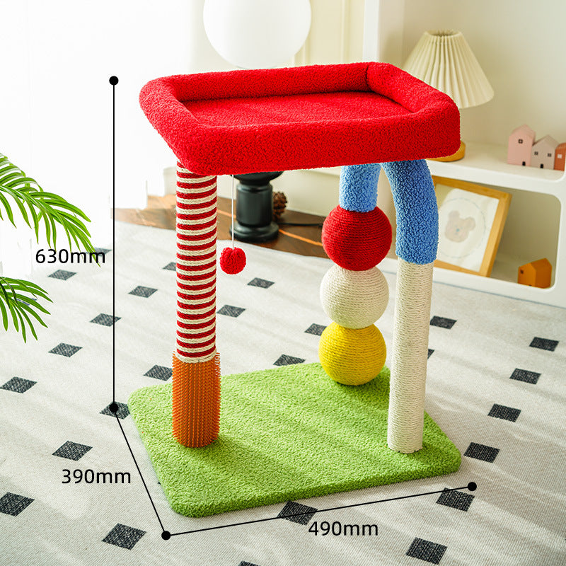 Colorful U-shaped cat climbing frame Multi-level diving platform Wear-resistant and scratch-resistant cat scratch plate; Scratching the climbing frame; Cat toys; Suitable for cats of all body types