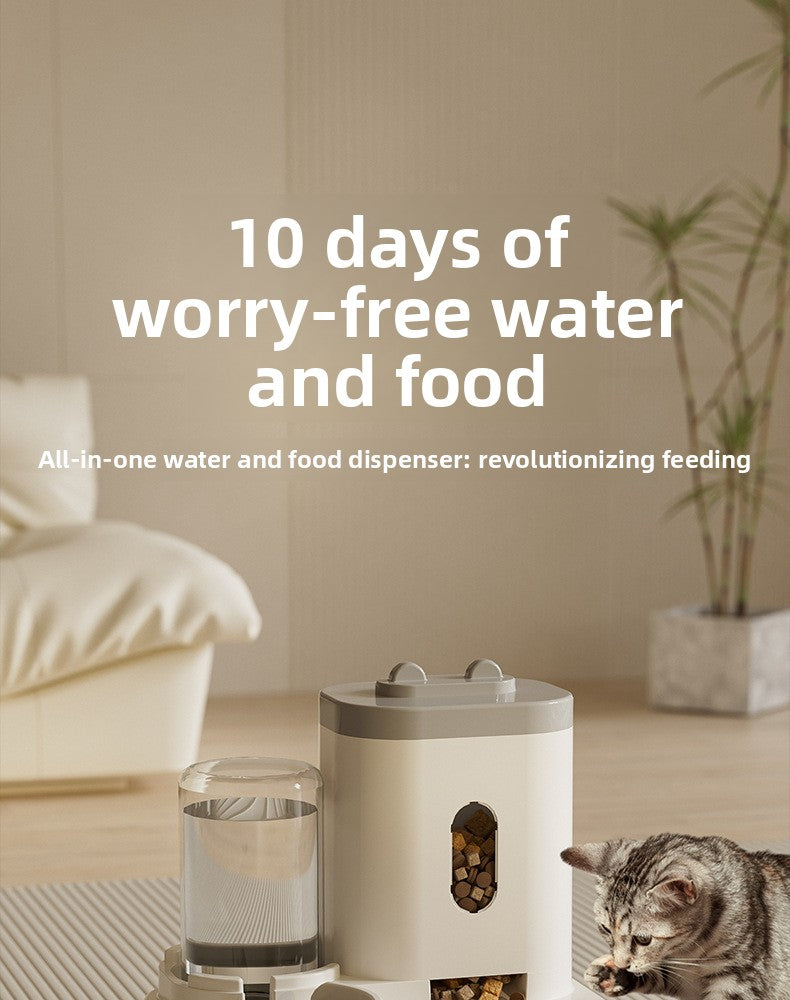 New Automatic Cat Feeder Dog Bowl Pet Bowl Cat Basin 2-in-1 Water Dispenser Cat Bowl Pet Supplies Cross-border