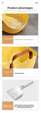 Portable Cat Litter Box Basket Large Car-mounted Cat Litter Box Foldable Portable Cat Toilet Outdoor Carry Splash-proof