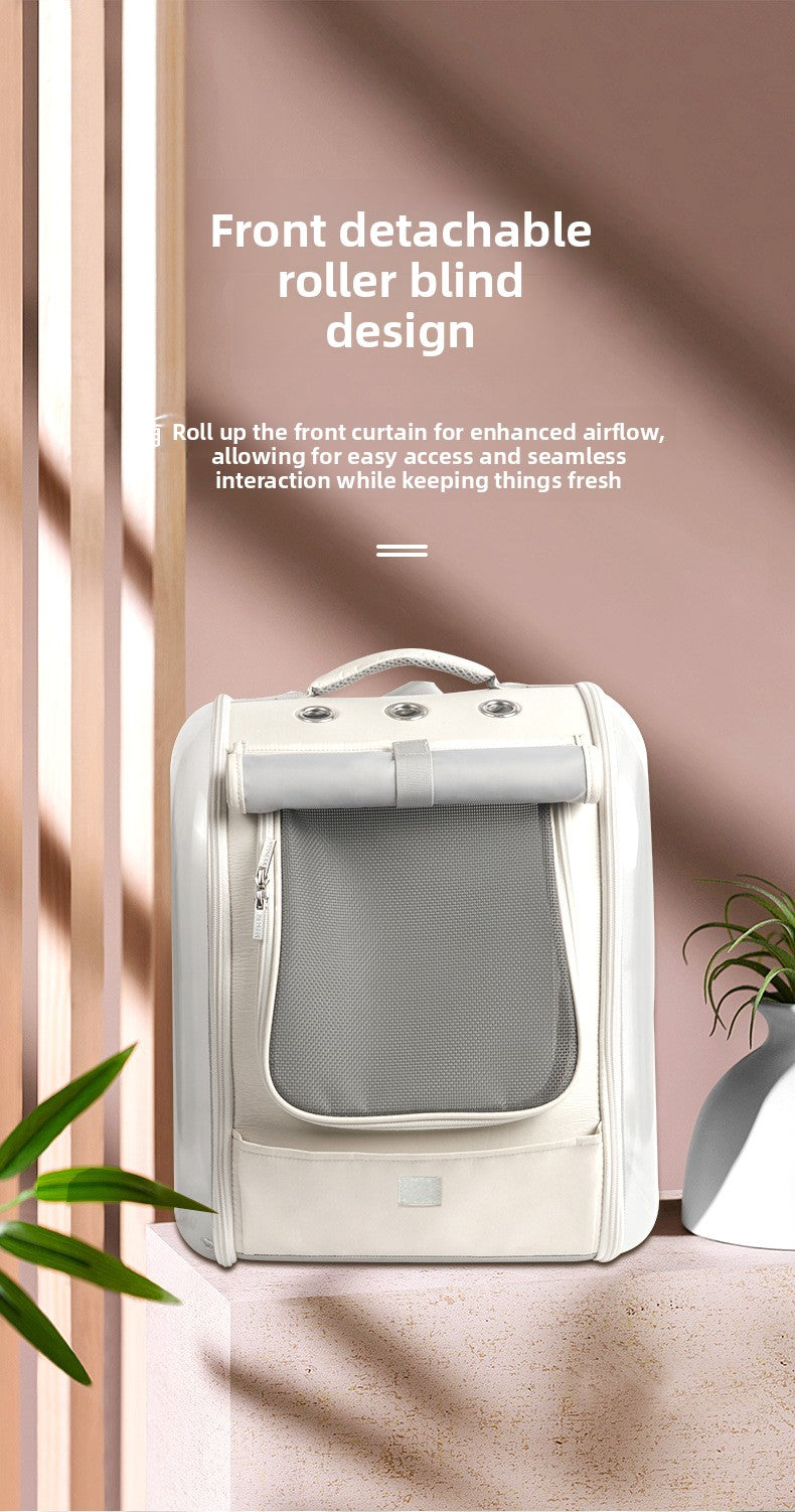 Outdoor Cat Carrier Bag Large Capacity Transparent Cat Dog Carrier Backpack Breathable Space Capsule Pet Supplies