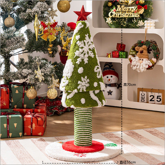 Christmas Tree Sisal Cat Scratching Board Wear-Resistant Non-Shedding Cat Claw Board Cat Climbing Frame Nest Integrated Cat Scratching Post Cat Toy