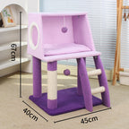 Purple multi-functional cat bed climbing frame; Integrated cat climbing frame, cat bed and cat scratch post; A small-sized apartment that doesn't take up much space and is an integrated cat toy