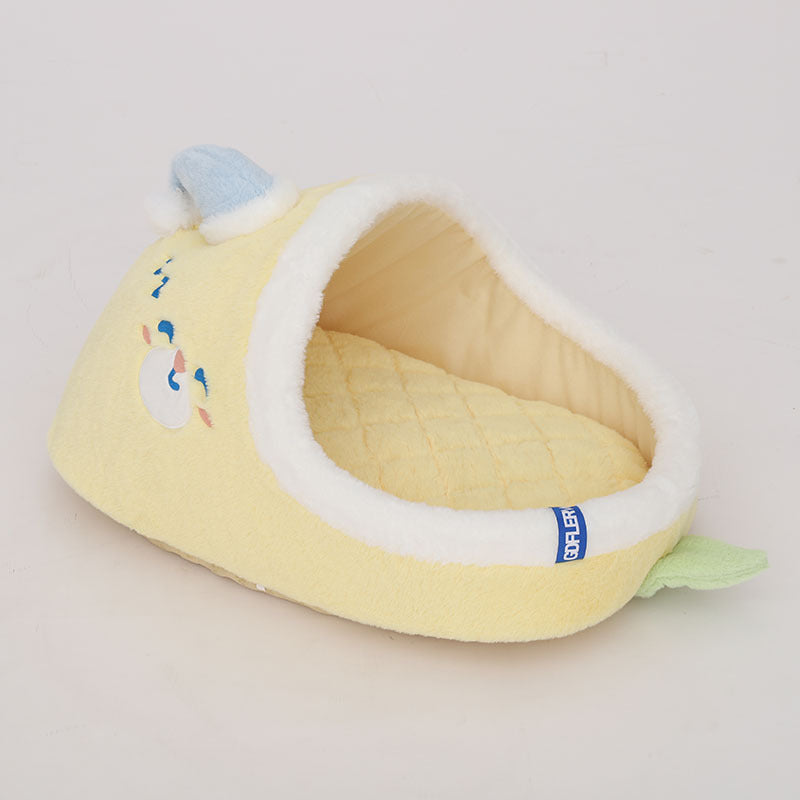 Mango-shaped cat bed Winter warm, enclosed and secure cat bed; Cats sleep in their beds, dog beds, sofas, and cat shelters